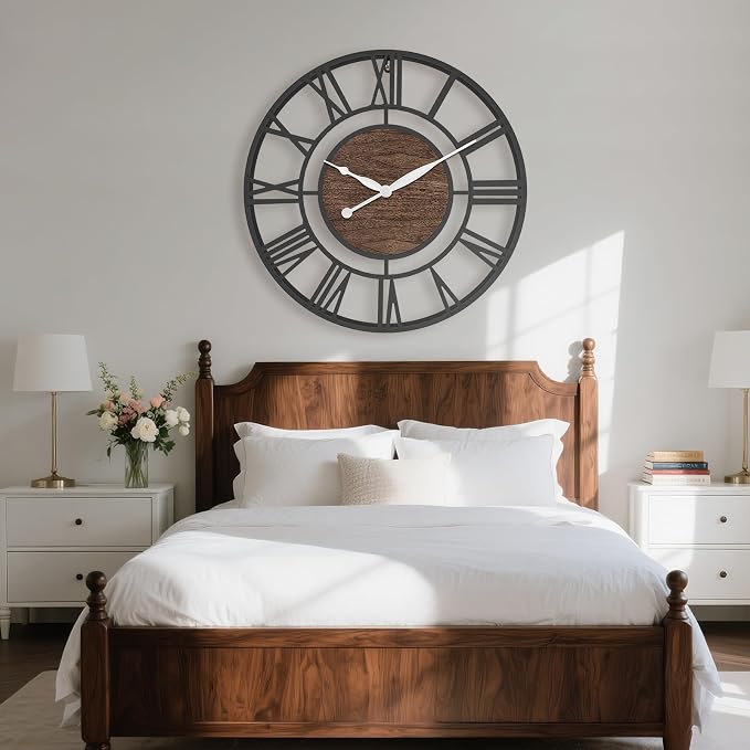 Pytha Sight 24 Inch Large Oversized Farmhouse Modern Decorative Wall Clock - Image 4