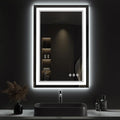 LED Mirror for Bathroom, 24x36 Inch Gradient Front and Backlight LED Bathroom by VanPokins-GlobalHighEndLEDBathroomMirrorBrand