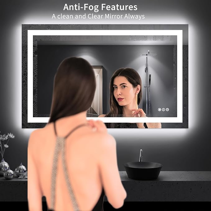 LOAAO 48"X30" LED Bathroom Mirror - Image 3