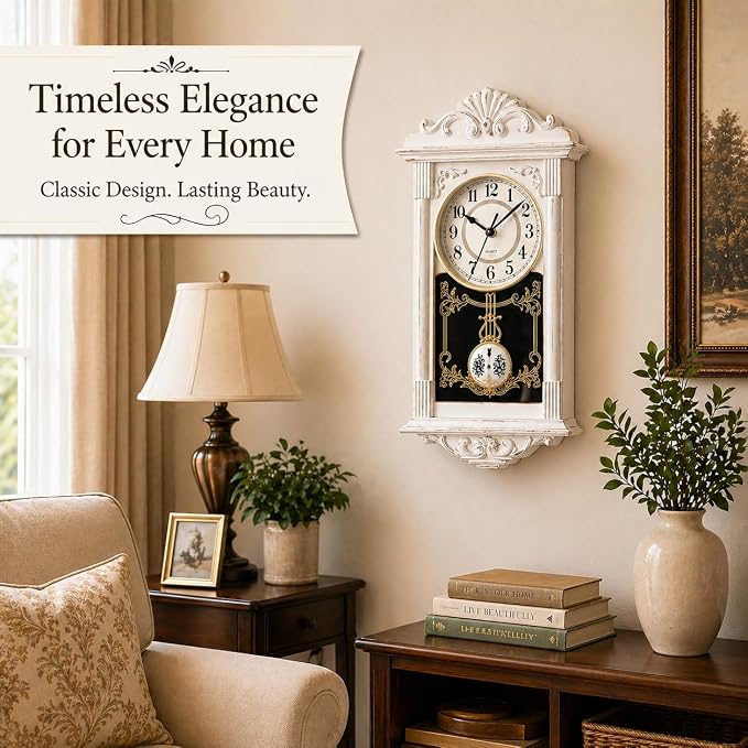 Clockswise Vintage Grandfather-Style Wall Clock - Image 5
