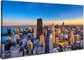 AIYISU Chicago Skyline Wall Art Chicago City Wall Decor Night Cityscape Canvas by HOME
