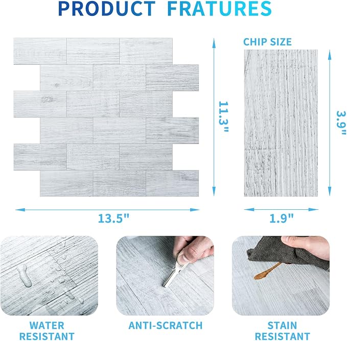 Art3d 10-Sheet Peel and Stick Backsplash PVC Wall Tile, Stickon Tile - Image 6