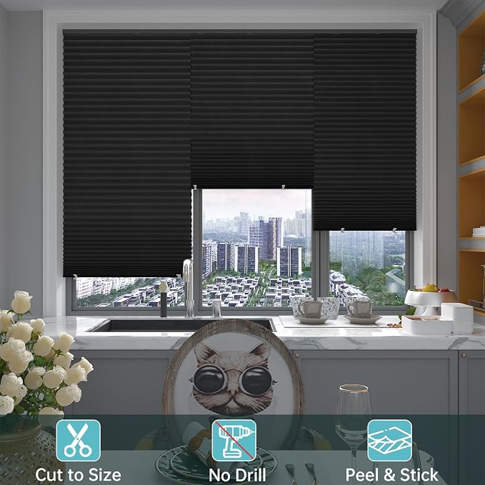 Changshade 6 Pack Temporary Shades, Pleated Paper Blinds - Image 5