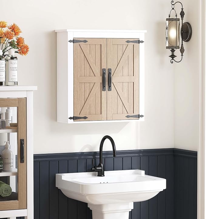 Spirich Bathroom Wall Cabinet Over Toilet, Farmhouse Wall Mounted Medicine - Image 7