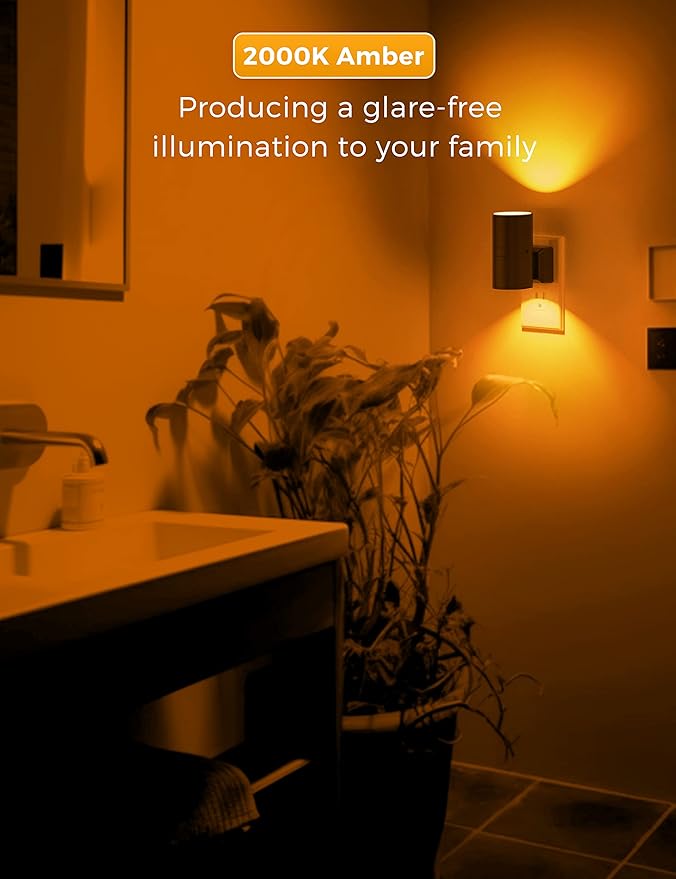 L LOHAS LED Night Light, Amber Nightlight, Dimmable Night Light, Light Sensor - Image 5