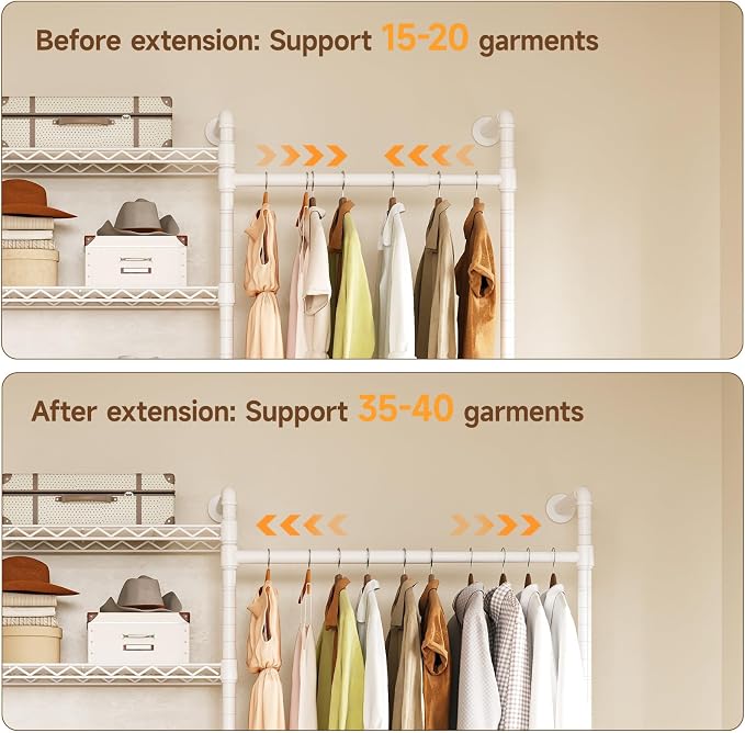 ONBRILL L7 Wall Mounted Industrial Pipe Clothing Rack – Heavy Duty Modular - Image 4