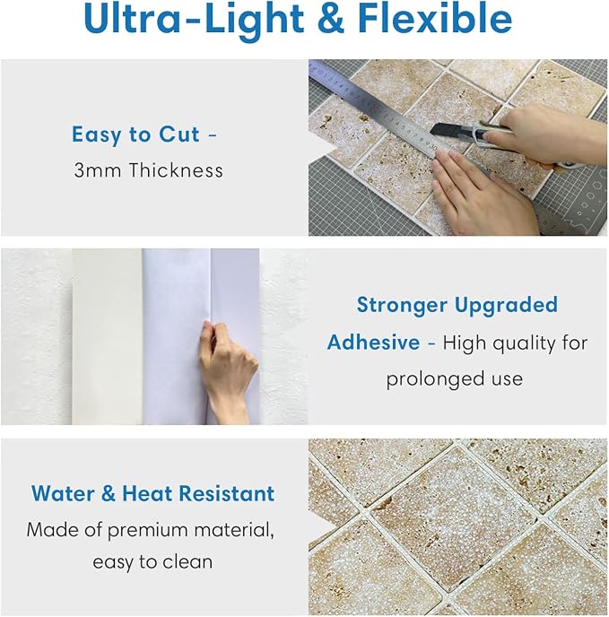 COMSTICKC Peel and Stick Faux Stone Wall Sticker Wall Panels, Not Real Stone - Image 4