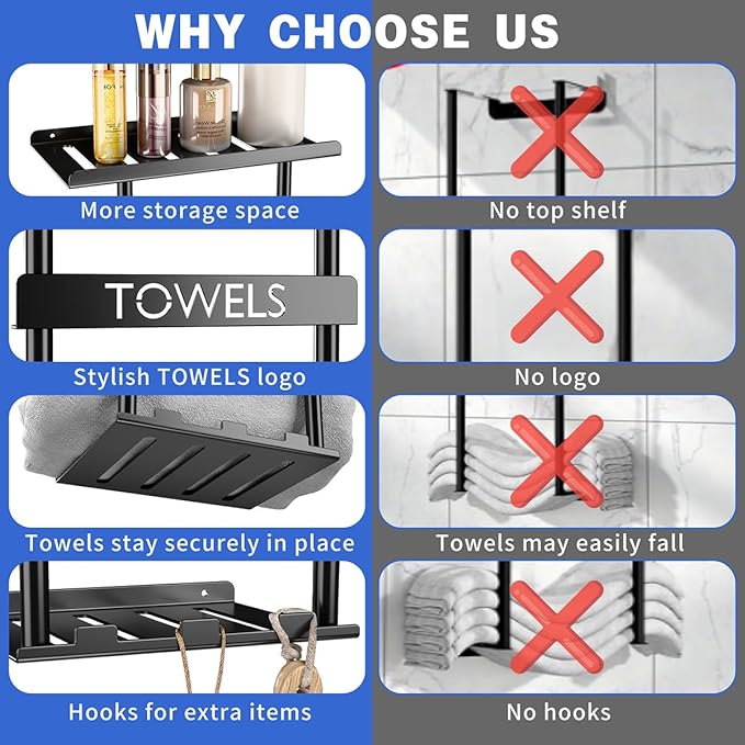 2-Tier Wall-Mounted Towel Rack - Image 5