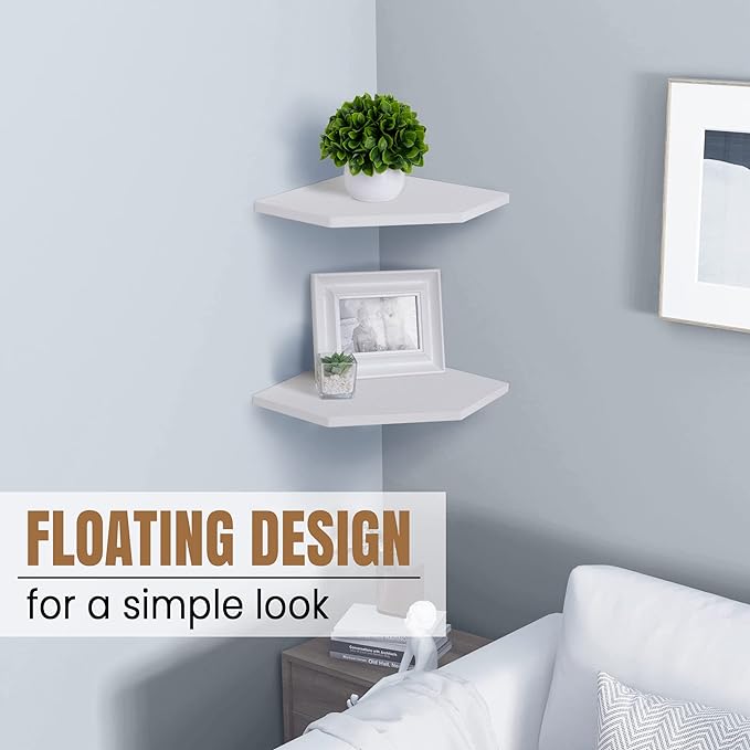 Fun Memories Corner Shelf Wall Mount, Floating Corner Shelves, Rustic Wood Wall - Image 7