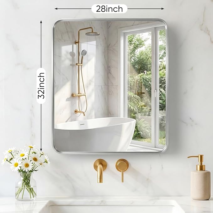 NEWBULIG 28X32 Inch Bathroom Mirror - Image 2