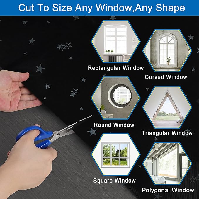 Magnetic Blackout Shades Temporary Blackout Curtains 100% Blackout Blind Window - Image 2