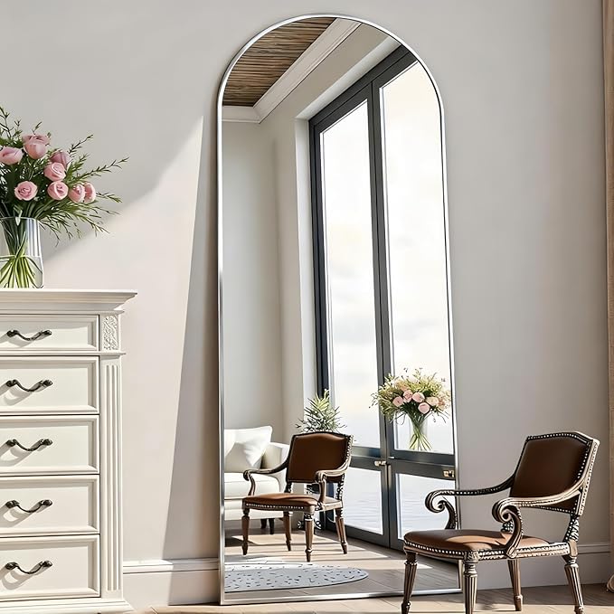 Rowjut Floor Mirror Arched Full Length Mirrors, Mirror Full Length Standing by Rowjut