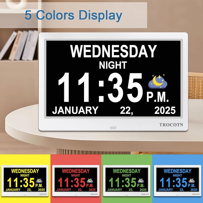 TROCOTN Dementia Clocks, Large Display Calendar Alarm Clock - Image 4