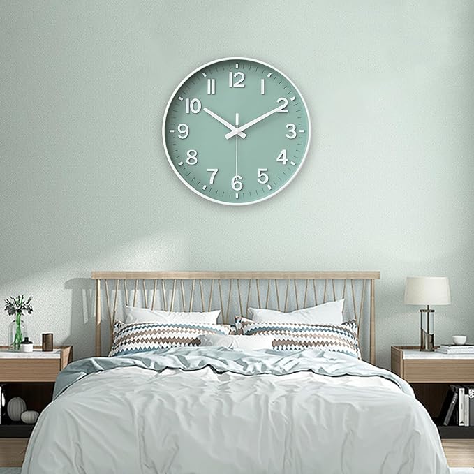 HZDHCLH Wall Clocks Battery Operated, Wall Clock Green, 12 inch Wall Clock - Image 7
