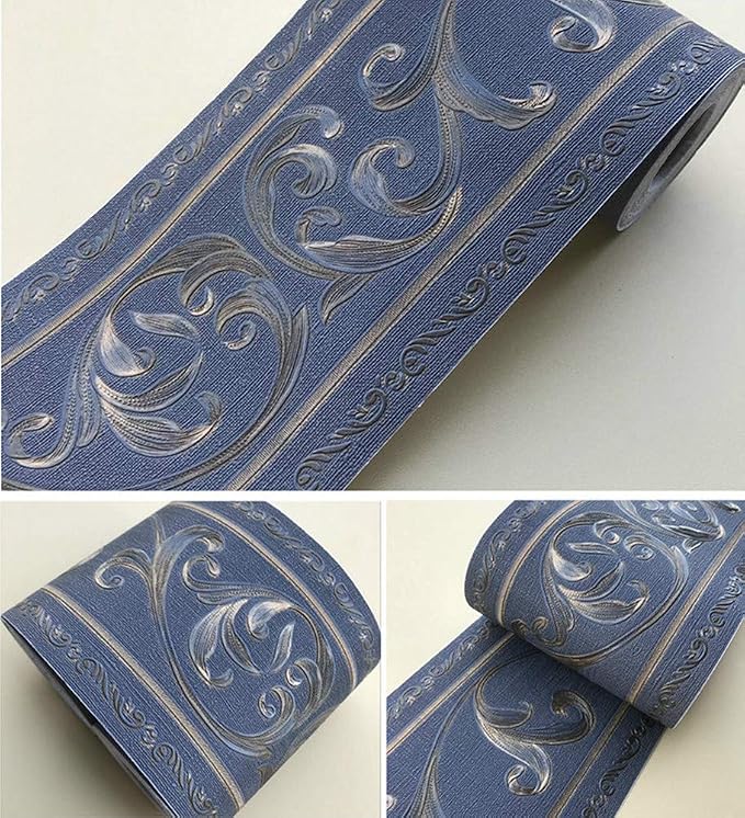 UPREDO 3D Decorative Floral Molding Waterproof Wallpaper Border Peel and Stick - Image 2