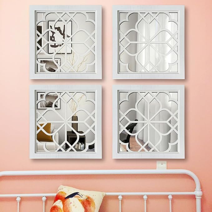 ZEXUIRU 4 Set. Rustic Wall Mirrors - Image 4