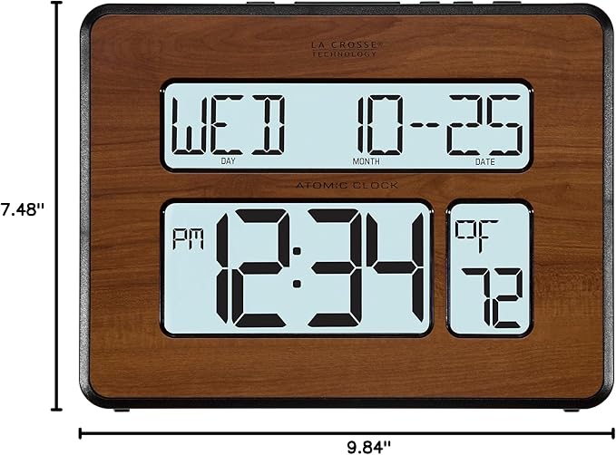 La Crosse Technology 513-1419BL-WA-INT Atomic Large Full Digital Calendar Clock - Image 8