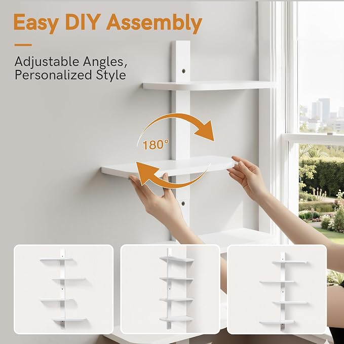 Afuly White Floating Shelves for Wall Display Shelf Unit Modern Decorative - Image 3