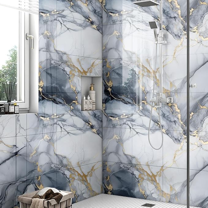 Chejiaye Thick 10pcs Marble Peel and Stick Backsplash Surface Waterproof Wall - Image 2