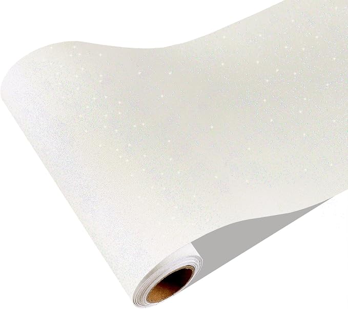 CRE8TIVE Off-White Glitter Wallpaper Border Peel and Stick Wall Border Glitter by CRE8TIVE