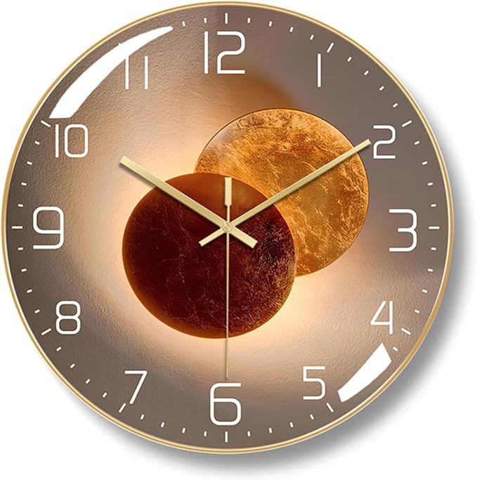Ergocar Wall Clock, Art Deco Wall Clock, Non-Ticking Silent Modern Metal Wall by Ergocar