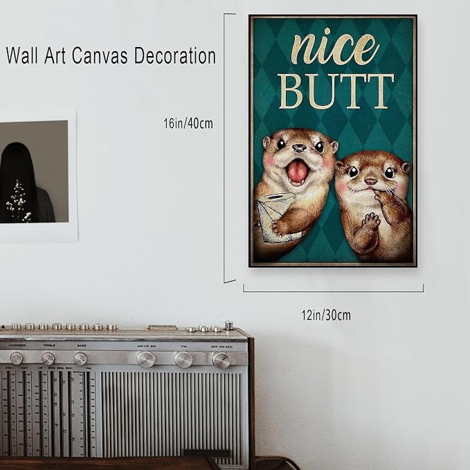 DIHSIEG Inspirational Canvas Wall Art funny bathroom wall art Print Poster - Image 2
