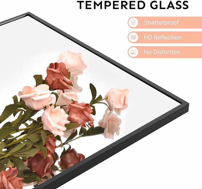 Kosmonia 48x14 Inch Full Length Tempered Glass Door Mirror - Image 3