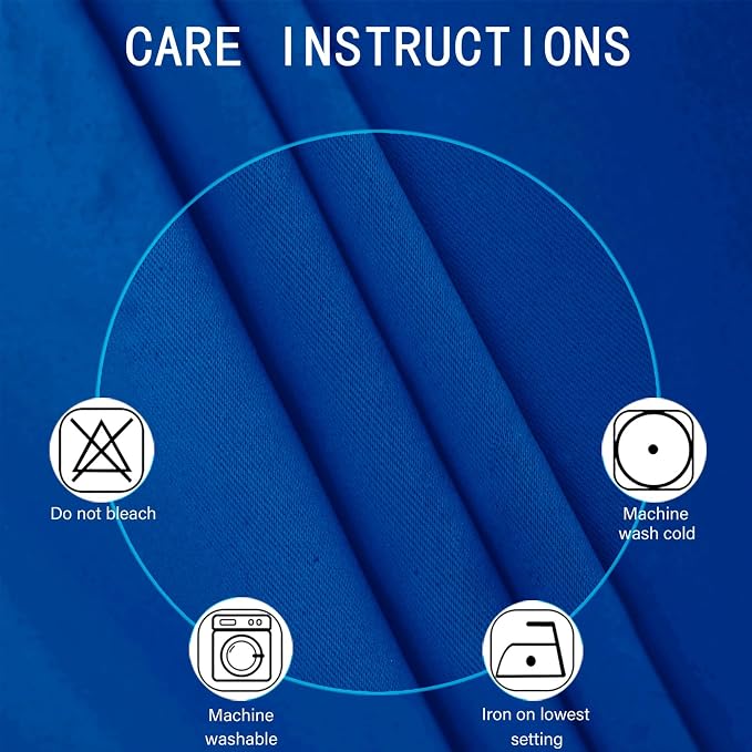 LEMOMO Blackout Curtains 52 x 120 Inch Long Royal Blue Curtains Set of 2 Panels - Image 4