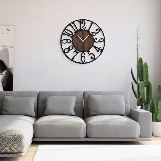 1st owned Wall Clock for Living Room -13" Silent Non Ticking, Battery Operated - Image 7