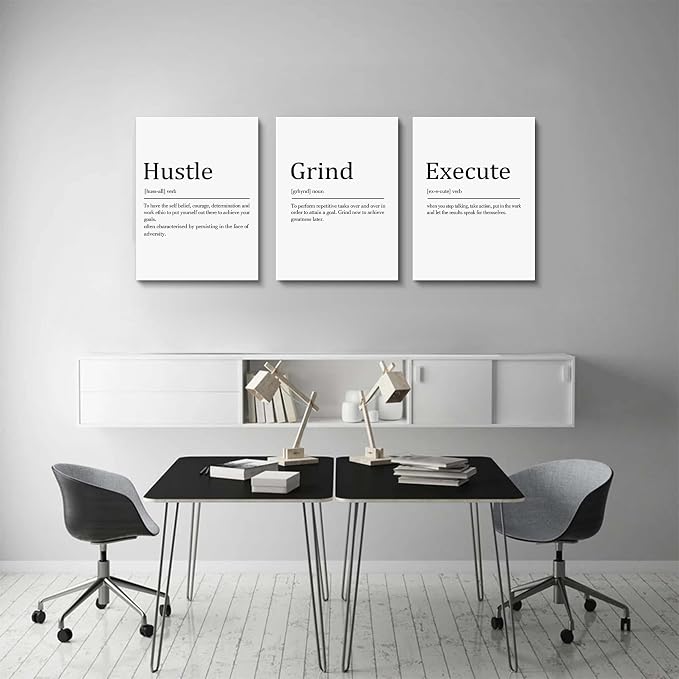 Hustle Grind Execute, Inspirational Wall Decor Art - Image 3