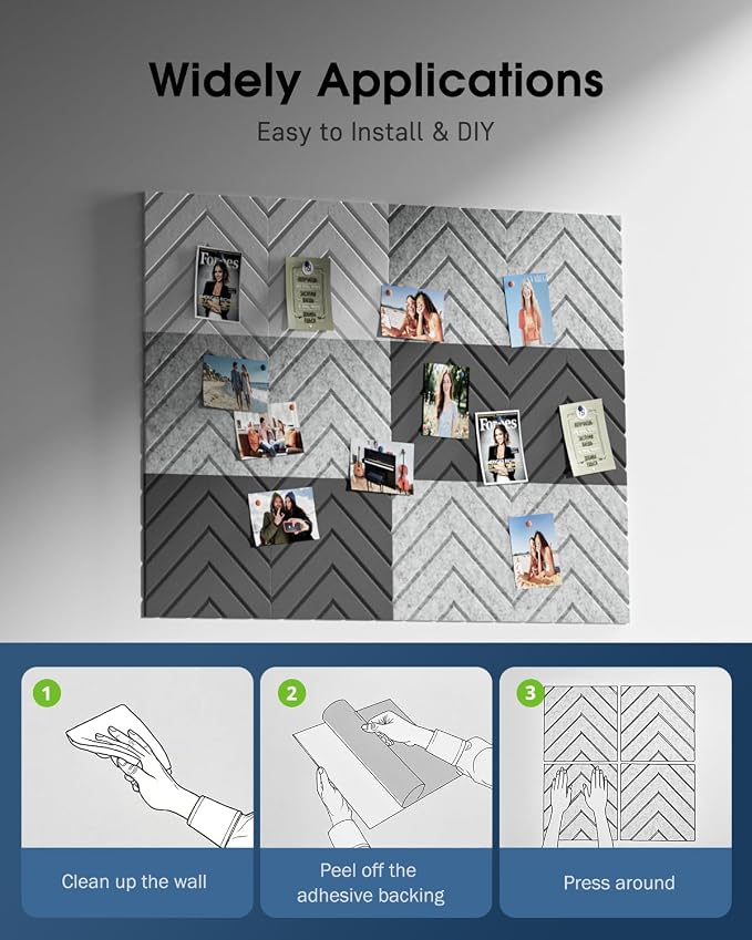 Sound Proof Foam Panels for Walls, 12 Pack Self-Adhesive Acoustic Panels - Image 7