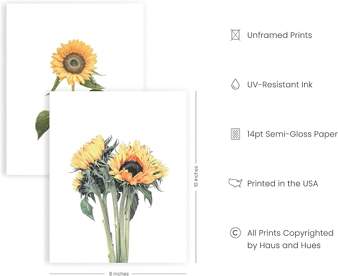 HAUS AND HUES Sunflower Wall Decor and Sunflower Posters - Image 2