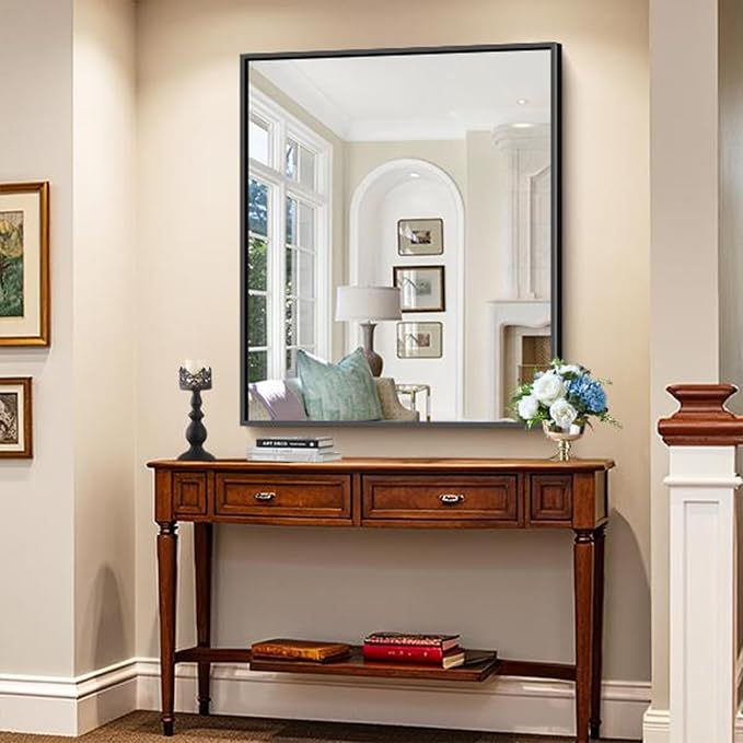 KOCUUY Black Bathroom Mirror, 30x36 Inch Rectangle Mirror - Image 7