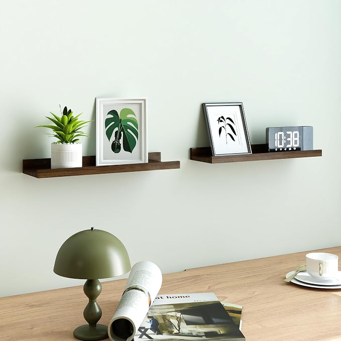 Floating Shelves for Wall Decor, Wall Mounted Wood Storage Shelf for Bedroom - Image 2