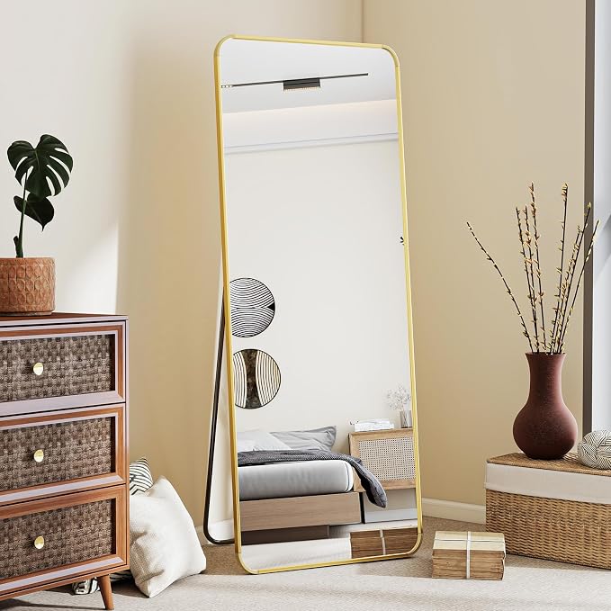 BEAUTYPEAK Gold Full Length Mirror, Suitable - Image 2