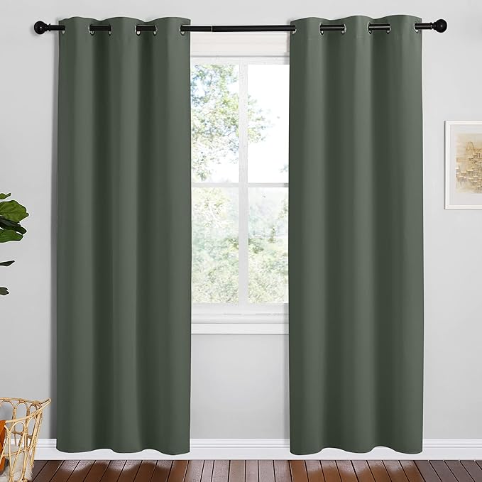 NICETOWN Blackout Curtain Panels, Dark Mallard, 1 Pair, 42 by 78-Inch, Home by NICETOWN