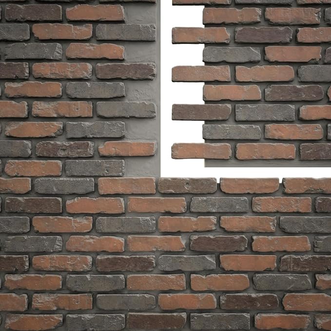 EverStone Aged Brick Faux Brick Panel, 46 7/8"W x 27"H x 1 1/4"D, Clay Creek - Image 9