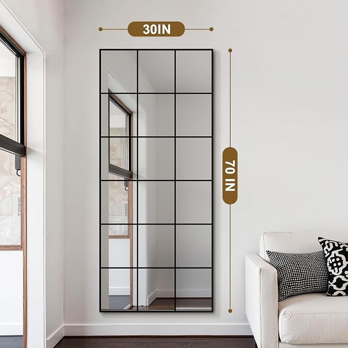 Window Mirrors for Wall Decor, Large Wall Mirrors Decorative Window Pane 30 x 70 - Image 2