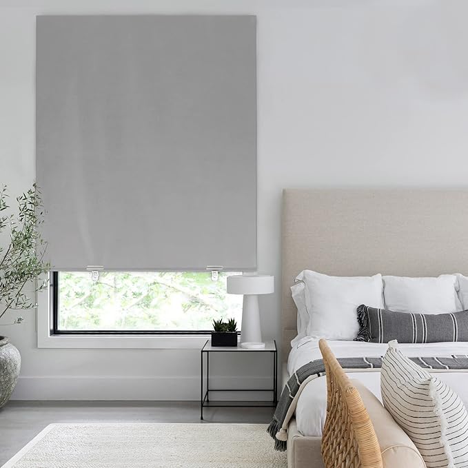 LazBlinds 100% Blackout Roller Shades, No Tools No Drill Cordless Blinds - Image 5
