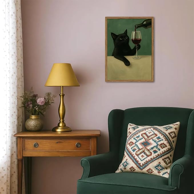 Funny Black Cat Wall Art Moody Black Cat - Image 5