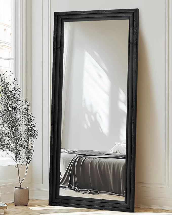 Full Length Mirror 71"x30" Solid Wood Frame Floor Large Mirror - Image 7