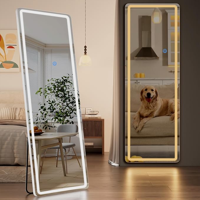 Koonmi Full Length Mirror with LED Lights, Big Mirror by KOONMI