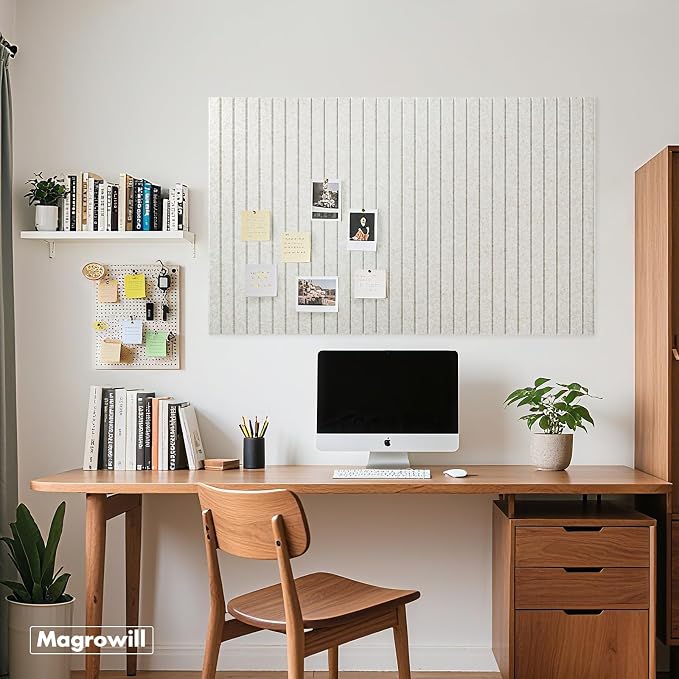 Cork Board Tiles for Wall with Push Pins, Removable 36" x 24" Slat Bulletin - Image 3