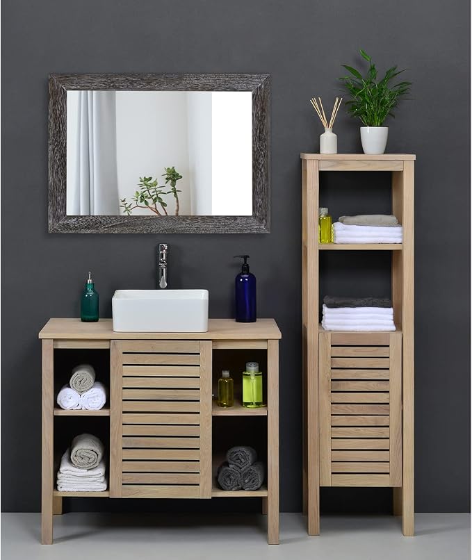 AAZZKANG Wall Mirror with Rectangle Wood Frame Large 20"x16" Rustic Decorative - Image 6