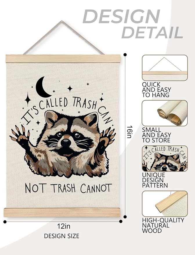 Foritho Funny Motivational Raccoon Poster Wall Art Framed, Gifts - Image 7
