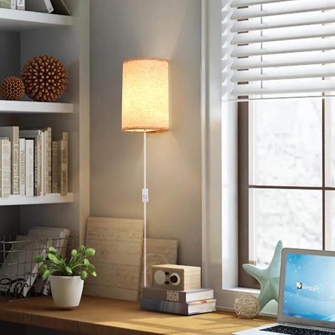 Plug in Wall Sconce, 3 Colors Wall Sconces Set of Two, Industrial Plug in Wall - Image 6