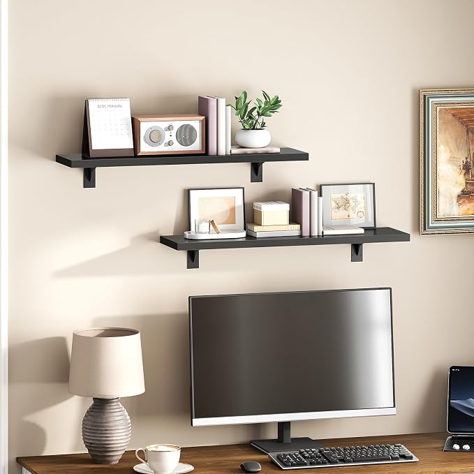 HOOBRO Floating Shelves for Wall, 23.6" Wall Mounted Shelves Set of 2, Hanging - Image 7