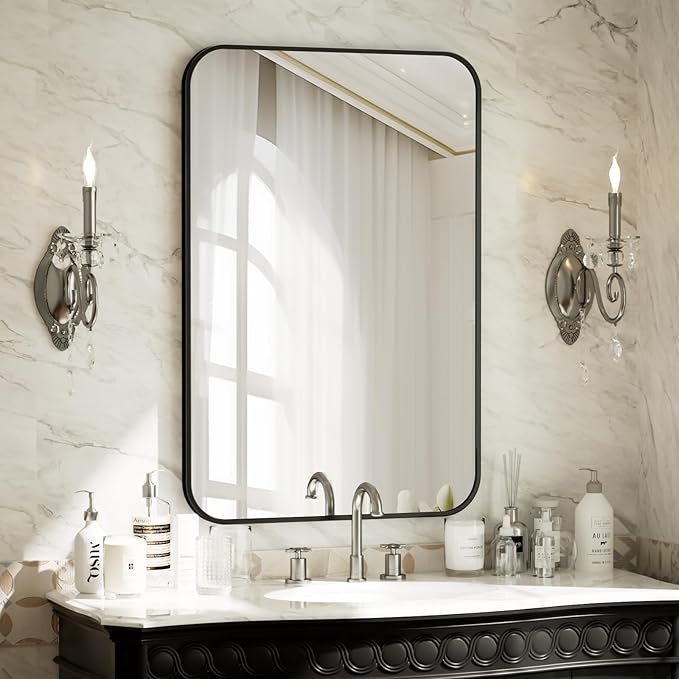 BEAUTYPEAK 24" x 36" Rectangular Aluminum Alloy Frame Wall Mounted Bathroom by BEAUTYPEAK