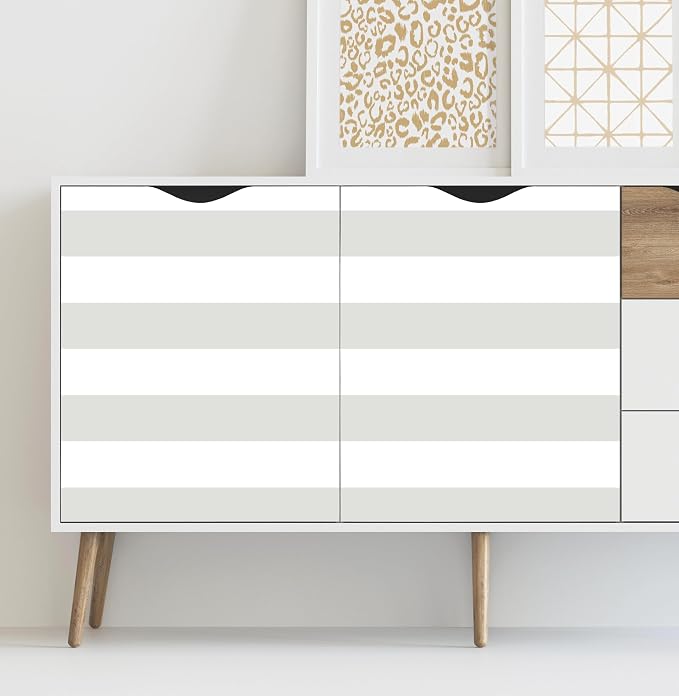 Guvana 17.7"x118" Grey and White Wallpaper Striped Peel and Stick Wallpaper - Image 4