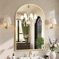 Sweetcrispy 24"x36" Arched Gold Bathroom Mirror Wall Mounted Vanity Metal Frame by Sweetcrispy